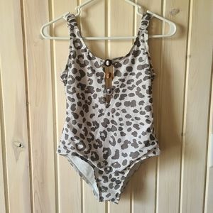 Sage green cheeta swimsuit
